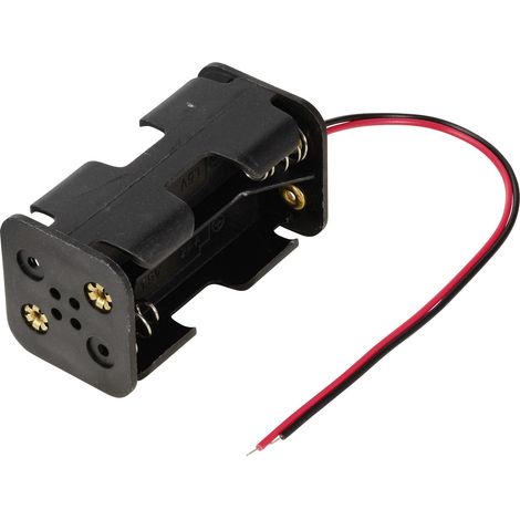 TRU COMPONENTS TC-13220636 Batteriehalter 4x Mignon (AA) Kabel (L x B x H) 57 x 31 x 29.5 mm (1/2)