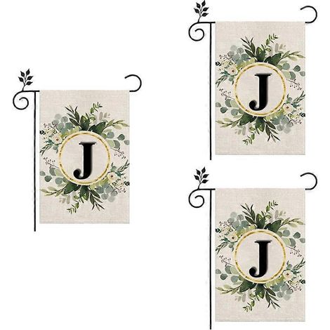 Drapeau de jardin en lin J, double couche, lettres recto-verso (1/5)