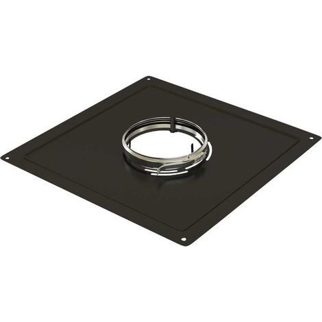 Plaque de finition carrée - Pour tubage flexible 180 mm - Noir