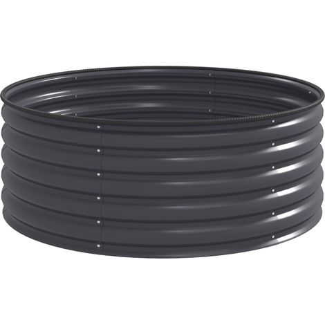 Bac à plantes en acier galvanisé 120x120x43 cm pour jardin, balcon et terrasse (1/5)
