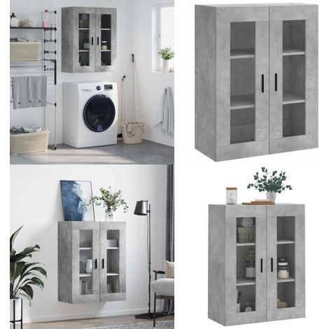 Mobile a Parete Grigio Cemento 69,5x34x90 cm - Mobile a parete - Armadio a muro