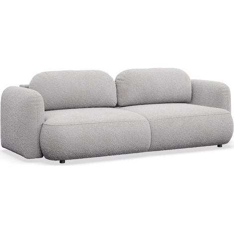 Selsey Tvoya – 3-Sitzer Schlafsofa mit Bouclé-Bezug, Hellgrau