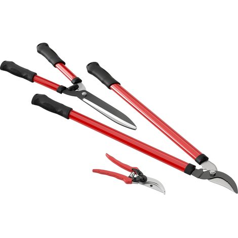 ensemble de cisailles à haies, jardin shears, 3-pièce, branch shears avec non-stick coated acier blades, antidérapant (1/5)