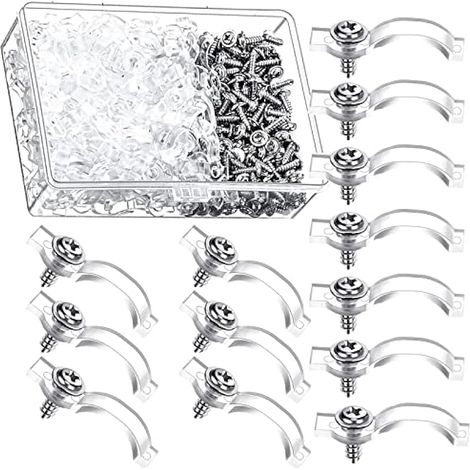 100 Pièces Clip de Fixation Pour Bande LED 10mm, Clip de Support de Fixation de Bande de Lumière en Silicone, Light Strip Clips avec 100 Pièces de Vis (Transparent) (1/5)