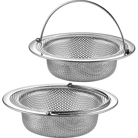 Passoire d'évier avec poignée, filtre inox anti-obstruction pour évier, baignoire, douche. (1/5)