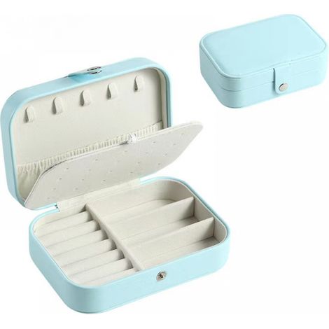 BEBUSINGOTO Schmuckkästchen, Kleine Reise-Schmuckschatulle, Schmuck-Organizer, Aufbewahrung für Ringe, Ohrringe, Halsketten, Armbänder, Kunstleder-Schmuck-Geschenkbox (1/5)
