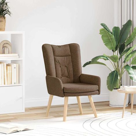 vidaXL fauteuil Marron 63 x 67 x 94 cm Tissu et contreplaqué (1/5)