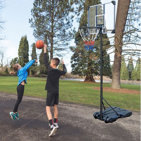 Canestro da basket portatile regolabile 164,59-213,36 cm con ruote OKWISH (1/5)