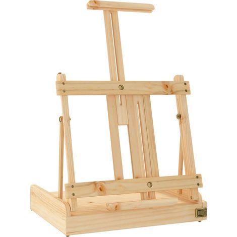 Tischstaffelei mit Schublade 41,5x37x12 cm Massivholz Kiefer vidaXL