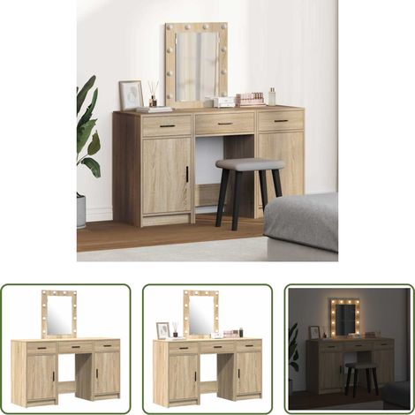 Schminktisch mit Spiegel - Schminktisch mit Speicher Braun 50 x 41 x 135 cm Holzwerkstoff (1/5)