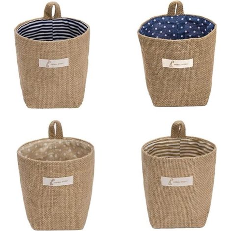 Wandorganizer Wäschekorb Mini Hängekorb Hängeorganizer Faltbarer Wandorganizer Haushaltsorganizer 4er Pack für Tür oder Wandaufbewahrung 13,5 × 1 (1/5)
