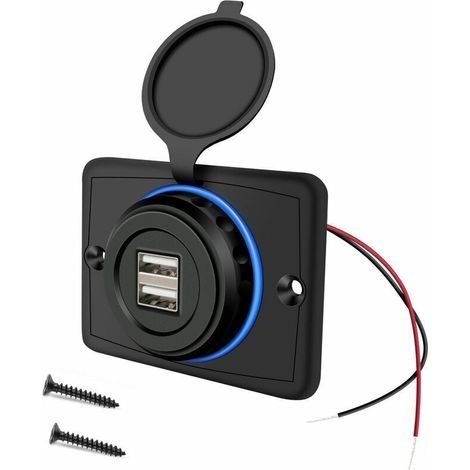 Prise USB 12V - Double Prise USB Camping Car 12V - 3.1A USB Chargeur pour Voiture - Chargeur USB de Voiture pour Voiture Bus Camping Car Bateau (1/4)