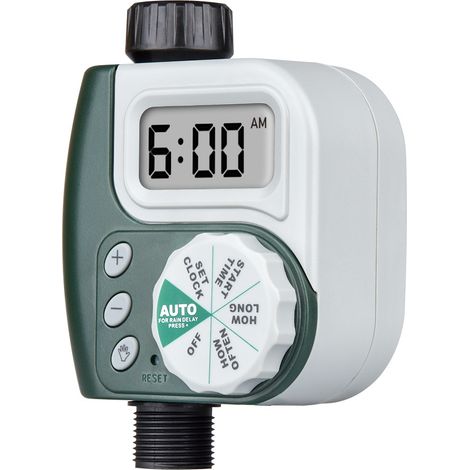 Programmatore Irrigazione Universale per Tubo da Giardino – Timer Acqua Impermeabile in Plastica Resistente alle Intemperie, Design Verde Elegante – Ideale per Irrigazione a Goccia e Prato (1/4)