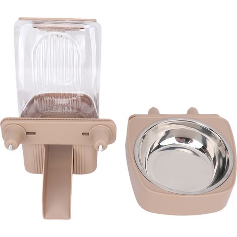 Distributeur de nourriture suspendu pour chat, grande capacité, gain de place, distributeur d'eau pour animaux de compagnie, pour Cage marron (1/5)