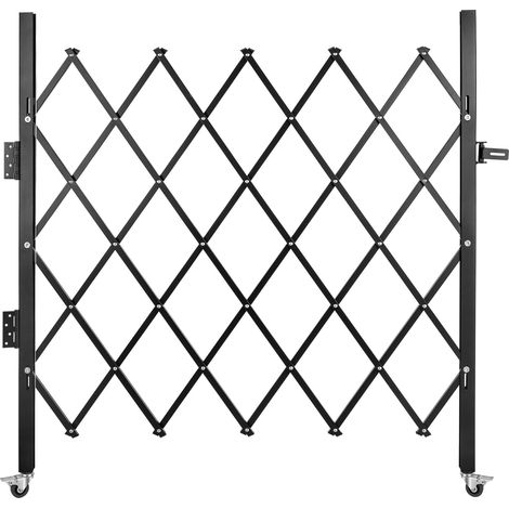 Portail de sécurité pliant 170x131 cm accordéon acier extensible barrière à ciseaux 360° avec cadenas (1/5)