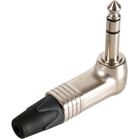 Conector JACK 6,3mm Macho Stereo Acodado