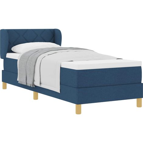 Maison Exclusive - Lit à ressorts avec matelas Bleu 80 x 200 cm tissu