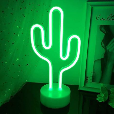 lumineuses cactus,Lumière de décoration néon LED,Lumière de nuit pour enfants，Belle lumière ambiante, adaptée aux bureaux (1/5)