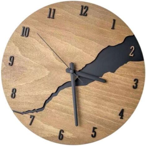 Horloge murale en bois craquelé, ronde, silencieuse, Style Vintage, grand décor pour la maison, le salon, le bureau (1/5)