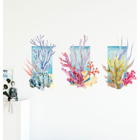 Décor papier peint préencollé Atelier Déco, à la mer, accessoires, coraux, fond marin, 130 cm X 65 cm (1/5)