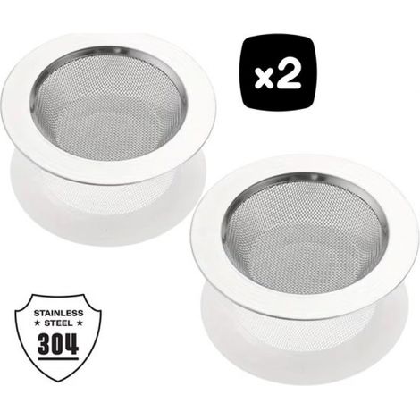 2er-Set Edelstahl-Spülbecken-Siebe – 11,2 cm – Universeller Spülbecken-Abflussstopfen – Verstopfungsfreier Edelstahlfilter – Abflussstopfen – Passend für Standardspülen – C (1/5)