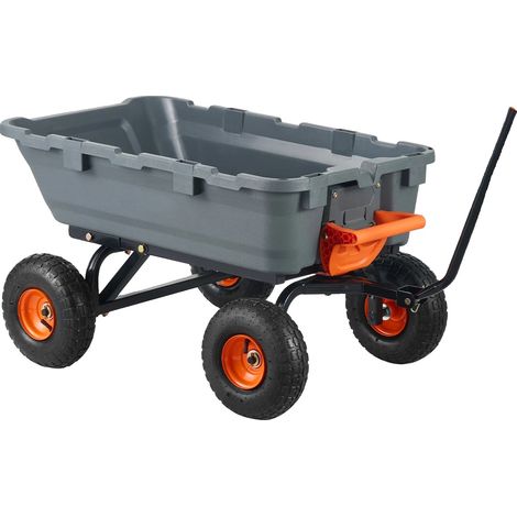 Carro de jardín, alta capacidad de carga, fácil descarga, 800 libras. (1/2)