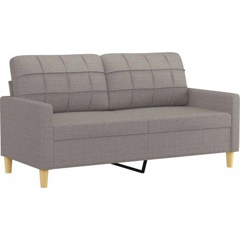 Sofá de 2 plazas de tela gris taupé 140 cm vidaXL