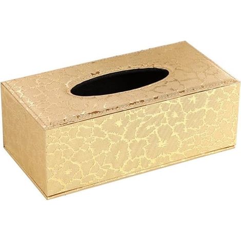 (Golden Lightning)PU Ménage Bureau Rectangulaire Boîte De Mouchoirs en Papier Porte-Boîte Couverture Cas Serviette Porte-Voiture Voiture Décoration (1/3)