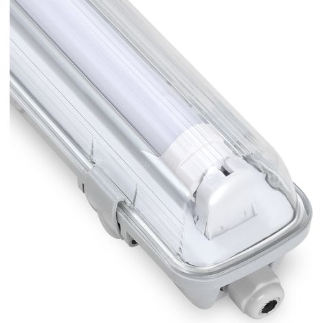 Randaco Striscia LED impermeabile da 20 pezzi per tubi LED T8, striscia LED IP65, 150 cm, 1 x 24 W, bianco freddo