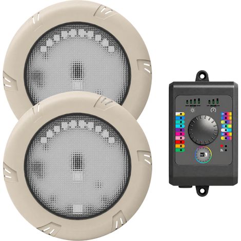 Kit 2 projecteurs Noria RGB avec enjoliveur sable + Kit BRIO WIL CCEI (1/5)