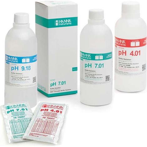 Solution d'étalonnage pour électrode pH - Conditionnement Sachets 5 x 20 ml - Type de solution PH4 + PH7