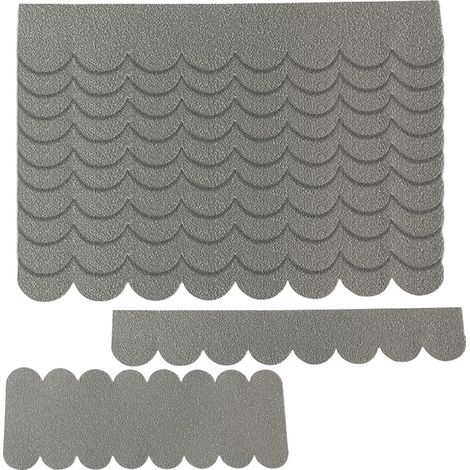 53 Bardeaux de toit, auto-adhésifs, imperméables, gris, pour nichoirs, clapiers, niches
