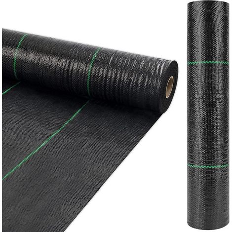 Toile de paillage 70g/m² – 15m x 2m Résistante aux UV – Perméable à l'eau – Anti-mauvaises herbes pour grandes surfaces – pour Amenagement Paysager, Couvre-sol (1/5)