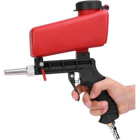 Portable pneumatic sandblaster – Professional sandblasting gun – High maximum flow rate – For removing paint and rust – Ergonomic design (1/5)