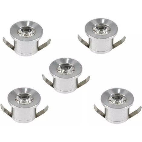 Kit 5 Faretti Luce Verde Faretto Led A Incasso 1 Watt Trasformatore Silver P31 (1/4)
