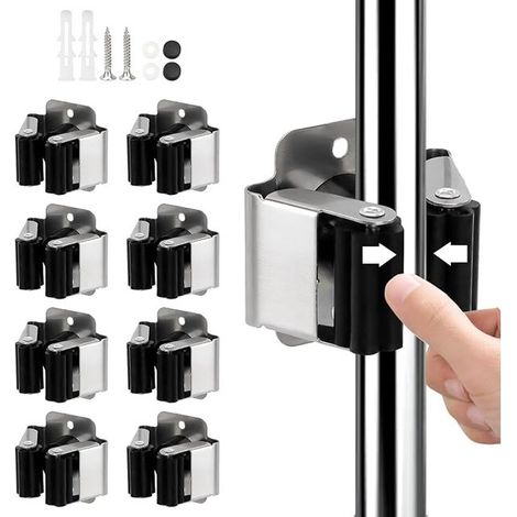 Wall-mounted broom holders - For kitchen, home, bathroom, garage, garden tools (1/5)