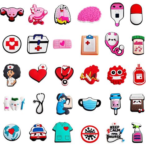 30 accessori per Crocs, accessori da infermiera e abbigliamento quotidiano, adatti per progetti fai da te.