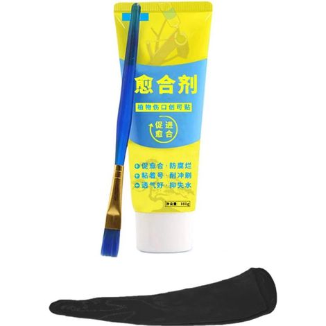 1 Pièces Baume Cicatrisant Arbre avec Brosse – Mastic Greffe Arbre pour Réparation des Blessures de Taille, Protection des Bonsaïs et Arbustes (Noir) (1/5)