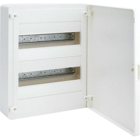 Hager – Tableau électrique surface golf 2 rangées 24 modules IP40 – VS212PE – Isolation classe II – Ouverture 180° – Conforme RoHS et WEEE
