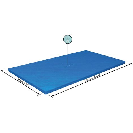Cobertor para piscina rectangular Bestway 410 x 226 cm compatible con piscinas rectangulares Bestway de 410 x 211 cm Azul (1/5)