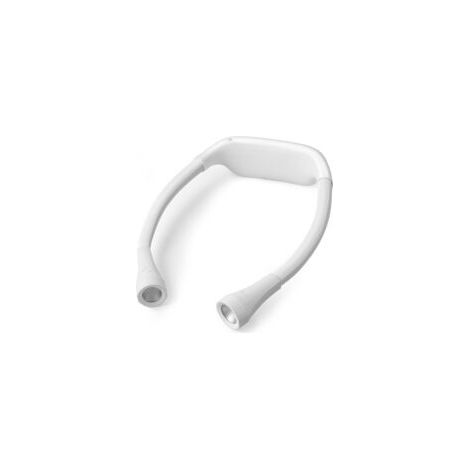 Lámpara de lectura para el cuello (blanca), lámpara de lectura recargable para la cama - Lar-Crezuo