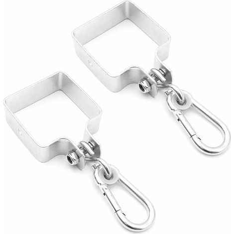 VURAHOME - Tool Jungle Lot de 2 crochets de balançoire carrés 9 x 9 cm – Crochet lourd et fixation à poutre – Pour la stabilité des balançoires, équipements d'entraînement, hamacs, (1/5)