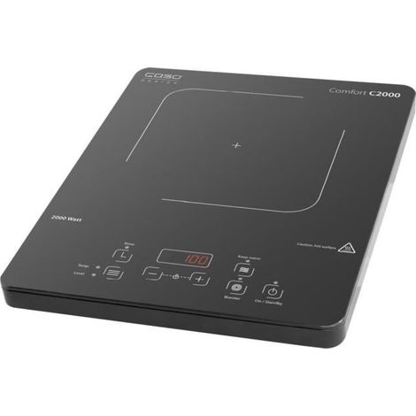 Caso Comfort C2000 – Lit Simple Plaque à Induction –, économie d\'énergie rapide et sécurisé avec cuisson à induction – 2000 W, avec plateau verre céramique de cuisson toute surface en verre, 10 niveaux de pu (1/4)