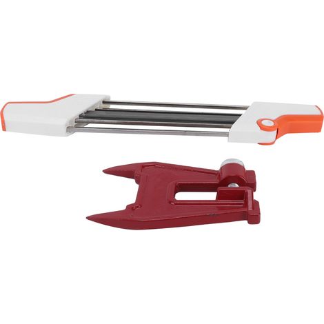 Lime à affûter chaîne tronçonneuse 4,8 mm avec étau de maintien, kit d'affûtage pour scie à chaîne, outil de jardinage pour entretien coupe (1/5)
