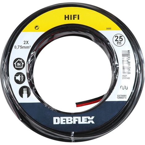 DEBFLEX - BOBINOT HI-FI 2X0.75 MM² 25M ROUGE/NOIR - 213340