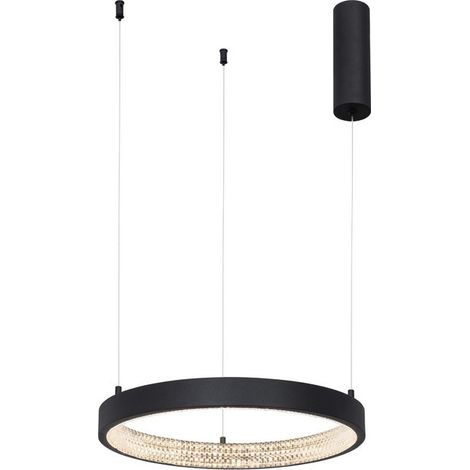 Merano Collins 40cm Plafonnier LED Intégré Dimmable Sandy Noir Aluminium LED 25W 1800Lm 3000K
