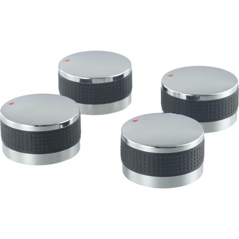 Lot de 4 boutons de contrôle de gril de rechange en plastique ABS avec finition chromée, pour barbecue et cuisinière (50 mm)