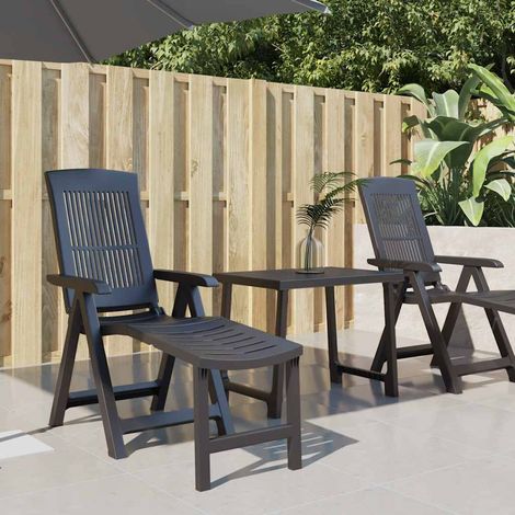 Chaise longue-Bain de soleil-Transat de relaxation anthracite plastique 142154 (1/5)
