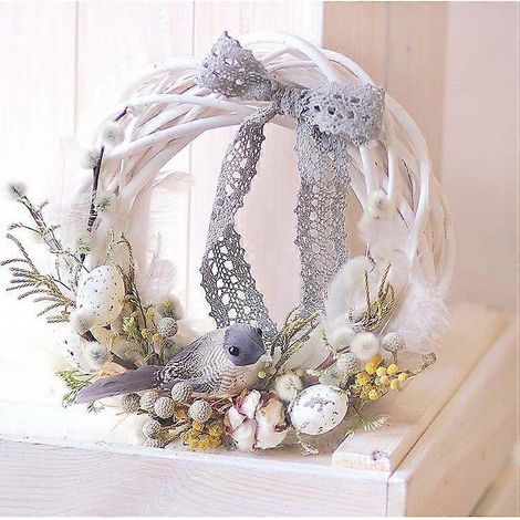 Couronne de l'Avent en bois de saule, 20 cm de diamètre, anneau robuste (1/5)