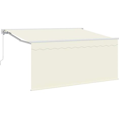 Store banne  Auvent Rétractable Crème 300 x 200 cm Polyester et Aluminium